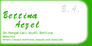 bettina aczel business card